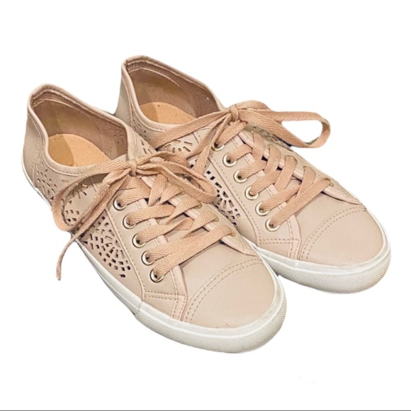 Restricted Women’s Mauve Light Pink Laser Cut Sneakers (6) - Picture 2 of 15